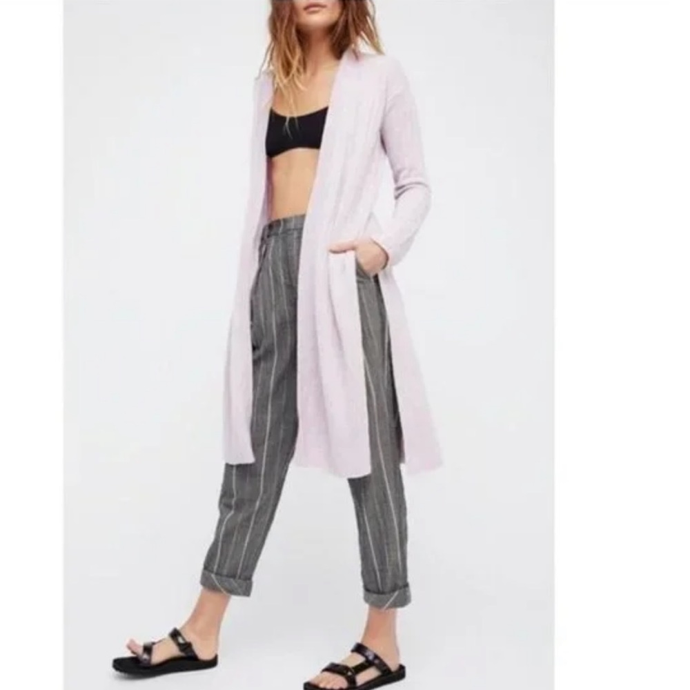 Free People Ribby Rib Cardigan Sweater Duster